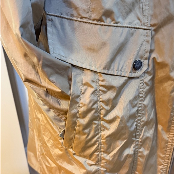 Cole Haan Womens Packable Trench Khaki Tan Versatile Hooded Rainwear Size L - Picture 5 of 12